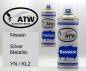 Preview: Nissan, Silver Metallic, YN / KL2: 400ml Sprühdose + 400ml Klarlack - Set, von ATW Autoteile West.